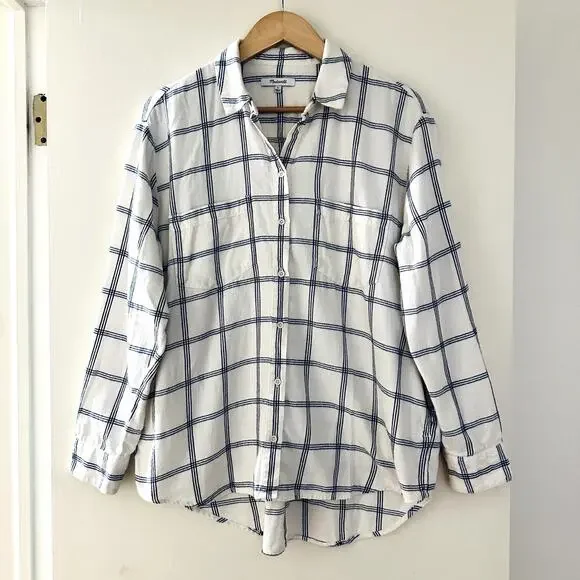 Madewell Sunday Flannel Botton Down Shirt Sz L - Picture 1 of 5